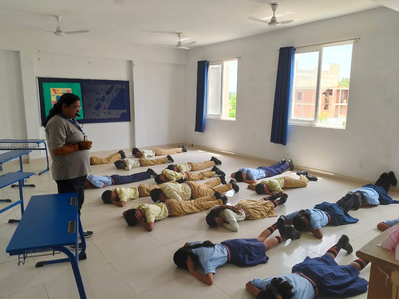 Mock drill at Chanakya International Schoo